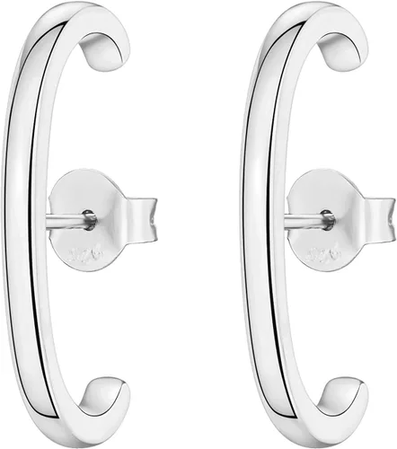 Vista 3 de PAVOI 14K Gold Plated 925 Sterling Silver Post Minimalist Suspender Ear Cuff Earrings for Women Wrap Earlobe Studs