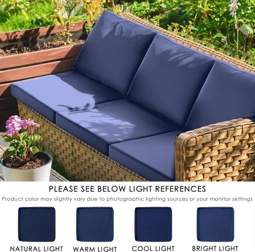 Vista 6 de SUSIE'S GARDEN Fundas de cojín de patio al aire libre, fundas impermeables de repuesto con cremallera para 5 piezas de muebles de patio, fundas