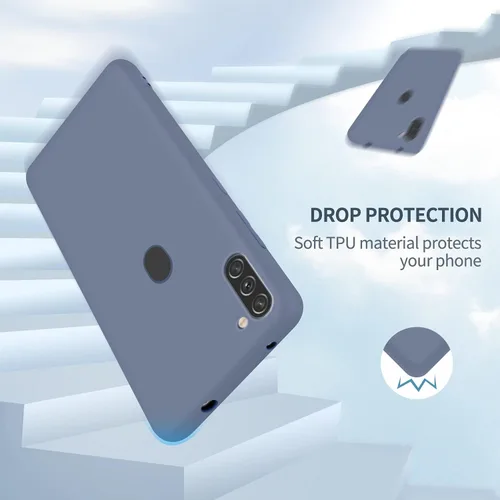 Vista 2 de Funda TPU de silicona líquida para Samsung Galaxy A11, gris