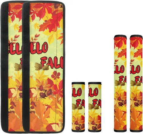 Vista 10 de 6 fundas para manija de puerta de refrigerador de Acción de Gracias, cubierta de manija de nevera de otoño, hoja de arce, protector de manija