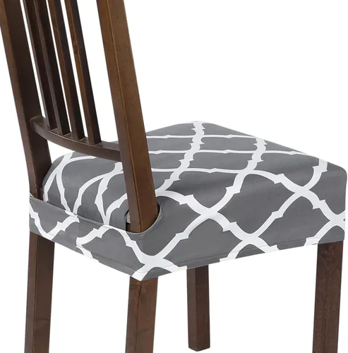 Vista 63 de SearchI - Juego de 4 fundas elásticas de asiento, suaves, extraíbles y lavables, para sillas de comedor, protector de asiento de comedor