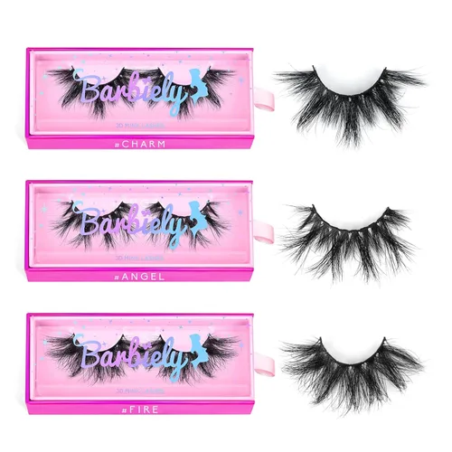 Vista 19 de Pestañas naturales de 0.59 pulgadas, pestañas de visón real 3D, 3 pares de pestañas postizas cortas y finas, pestañas de aspecto natural hechas a