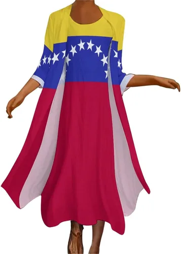 TAIZIYEAH Traje de vestir con la bandera de Camboya para mujer, vestido suelto casual de verano, vestido largo de manga corta para niñas, faldas de