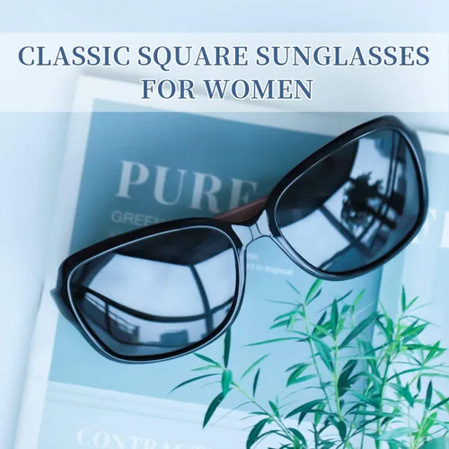 Vista 5 de SIPHEW - Gafas de sol polarizadas para mujer, gafas de sol cuadradas clásicas para mujer con protección UV