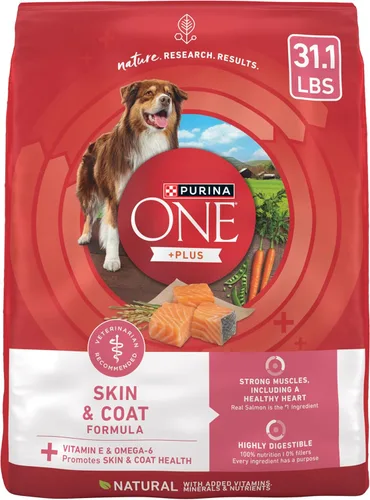 Vista 11 de Purina ONE Alimento seco natural para perros con estómago sensible, fórmula +Plus para piel y pelaje, bolsa de 16.5 libras