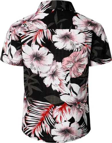 Vista 2 de JOGAL Camisa hawaiana de manga corta con botones y estampado floral para niño grande