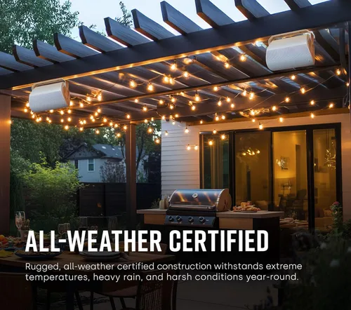 Vista 2 de Polk Audio Atrium 8 Altavoz para exteriores con potentes graves (cada uno, negro), durabilidad para todo tipo de clima, amplia cobertura de sonido