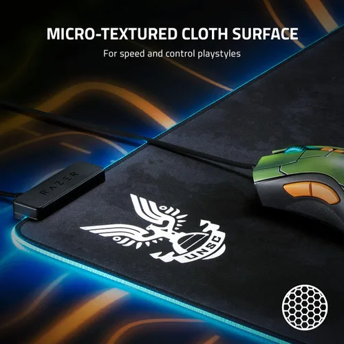 Vista 3 de Razer Goliathus - Alfombrilla de mouse para juegos Chroma extendida iluminación RGB personalizable material de tela suave control equilibrado