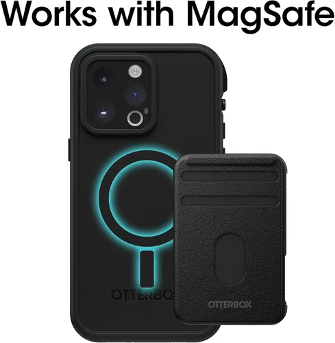 Vista 7 de OtterBox FRē Series - Funda impermeable con MagSafe (diseñada por LifeProof) para iPhone 14 Pro Max (solamente), color negro