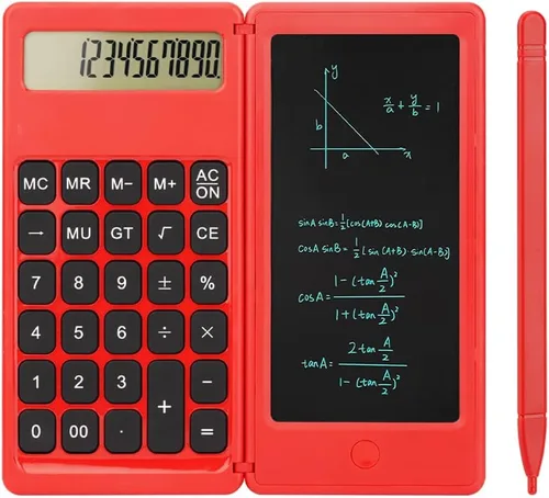 Vista 6 de Calculadora de escritorio, calculadoras pequeñas de escritorio con bloc de notas, calculadora básica de 4 funciones de botón grande, artículos