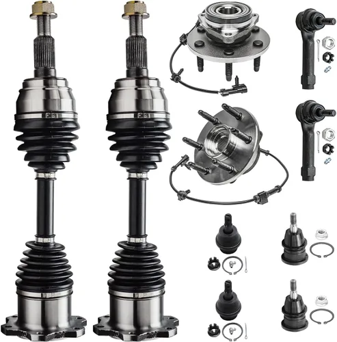 Vista 513 de Detroit Axle - Kit de cubos de rodamiento de rueda delantera de 6 piezas para Dodge Dart 2013-2016, Chrysler 200 2015-2017, 2 cojinetes de rueda