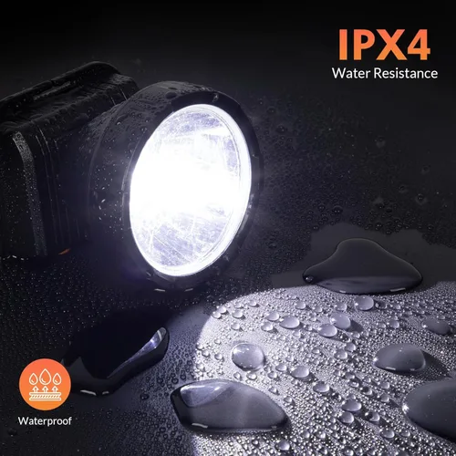 Vista 5 de Linterna frontal recargable - Foco súper brillante con 2 modos - Linterna LED frontal para camping, pesca, senderismo
