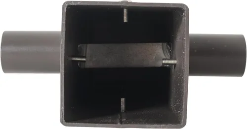 Vista 6 de Adaptador de espiga horizontal cuadrado de 180 grados con 2 brazos para poste cuadrado de 4 pulgadas, soporte de montaje horizontal más alto