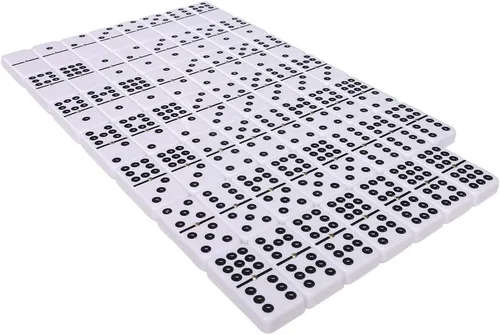 Vista 6 de Silverman & Co. Juego de dominó blanco grande Double 9 - Estuche marrón