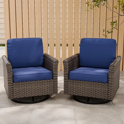 Vista 11 de EAGLE PEAK Ocean Vista - Sofá de mimbre para patio al aire libre, cojines profundos, muebles de ratán resistentes a la intemperie, sofá biplaza