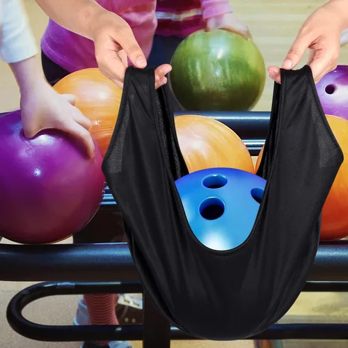 Vista 5 de TOBWOLF 2 bolsas de balancín de bolos, limpiador de pulidora de bolas de boliche de microfibra, bolsa de soporte de limpiador de bolos lavable