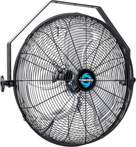 Tornado - Ventilador de pared industrial de 18" de alta velocidad con motor cerrado TEAO – 4000 CFM, 3 configuraciones de velocidad, cable de 6.5