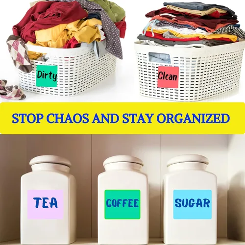 Vista 5 de Notas adhesivas reutilizables de borrado en seco – Paquete de 6 notas adhesivas multicolor x4 – Pequeñas calcomanías de pizarra blanca