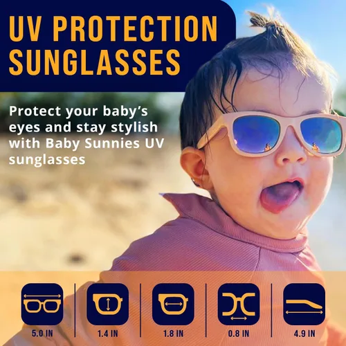 Vista 2 de Gafas de sol polarizadas para bebé con correa, lentes de sol flexibles irrompibles para bebés recién nacidos de 0 a 24 meses