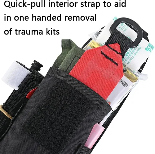 Vista 4 de SABADO Tactical Blow Out Med Pouch Bleeder Emergency First Aid Kit MOLLE Clip Trauma Shears Tourniquet Holder Empty IFAK Pouch (Kit Not Included)