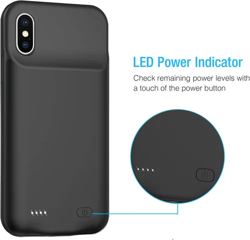 Vista 3 de Funda de batería para iPhone Xs Max, 10000 mAh, delgada, portátil, funda protectora de carga compatible con XS Max (6.5 pulgadas) con Carplay