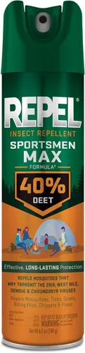Vista 17 de Repel Repelente de insectos Sportsmen Max Formula Spray Pump 40% DEET, 6 onzas, paquete de 12, amarillo, 72.0 onzas líquidas