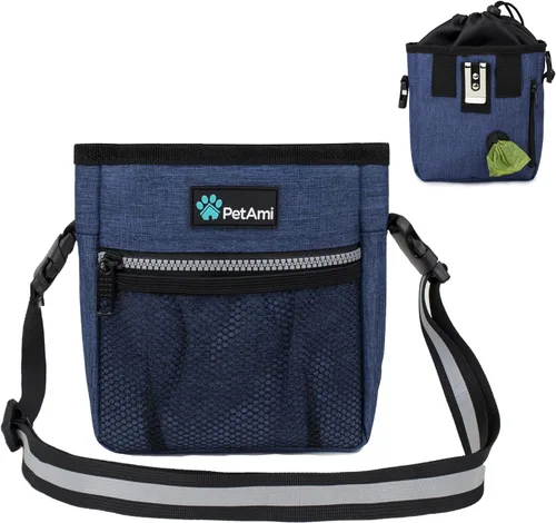 Vista 17 de Bolsa para golosinas para perros PetAmi, bolsa para golosinas para mascotas para entrenamiento, bolsa para caminar para perros, soporte para bolsa