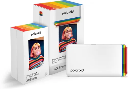 Vista 14 de Paquete de Polaroid Hi-Print + Papel - Impresora de bolsillo de foto 2x3 de segunda generación con Bluetooth conectada Dye-Sub - Impresora negra +