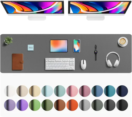 Vista 281 de Aothia Protector de Escritorio de Cuero, Alfombrilla para Ratón, Alfombrilla de Escritorio de Oficina, Secante de Escritorio de Cuero PU