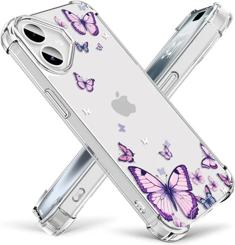 Vista 25 de OOZ Funda de cristal para iPhone 11 (2019) de 6.1 pulgadas, bonita funda protectora transparente, bonito patrón de flores blancas, suave, a prueba