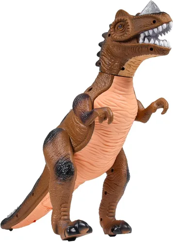 Vista 8 de Juguetes de dinosaurio T Rex con control remoto RC para niños, luces LED, sonidos de color marrón, a partir de 3 años