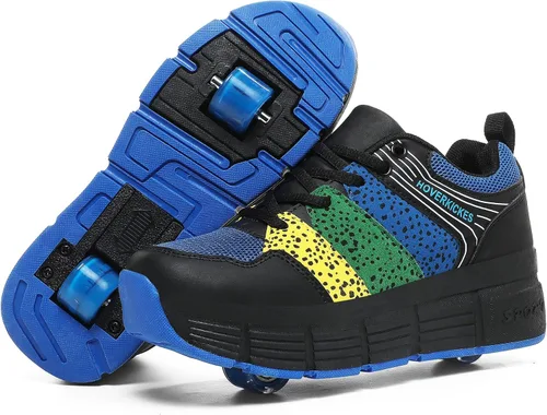 Kids Roller Skate Shoes with Wheels Roller Sneakers for Boys Girls Kids Deformation Wheeled Shoes