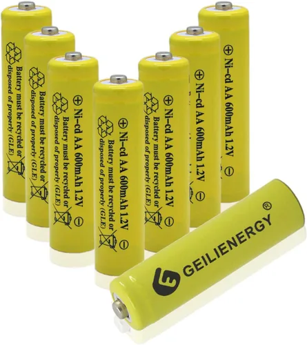 Vista 10 de GEILIENERGY AA tamaño NiCd AA 600mAh 1.2V baterías recargables para lámpara solar luz solar (12 PCS)