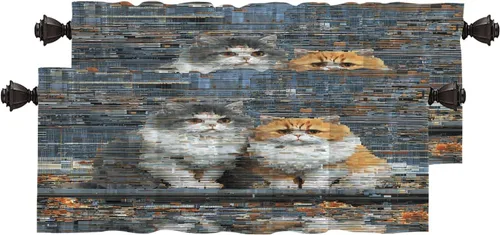 Vista 79 de Maritime Ocean Cafe Curtains,Anchors Nautical Art Blackout Tier Curtain Multilayer Polyester Short Kitchen Drapes 2 Pack 26X24 Inches