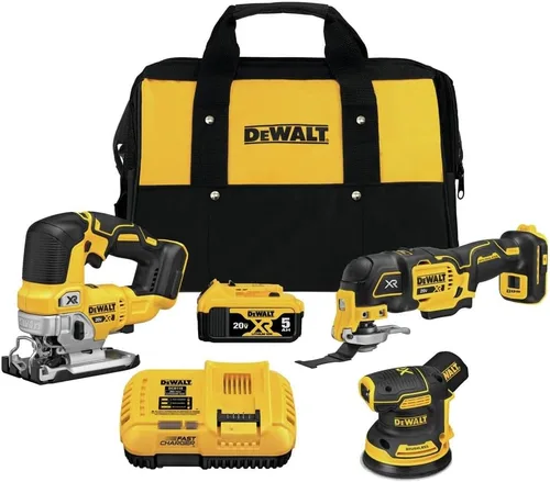DEWALT Kit combinado de herramientas eléctricas de 20 V Max, juego de 3 herramientas para carpintería inalámbrica con batería de 5 ah y cargador