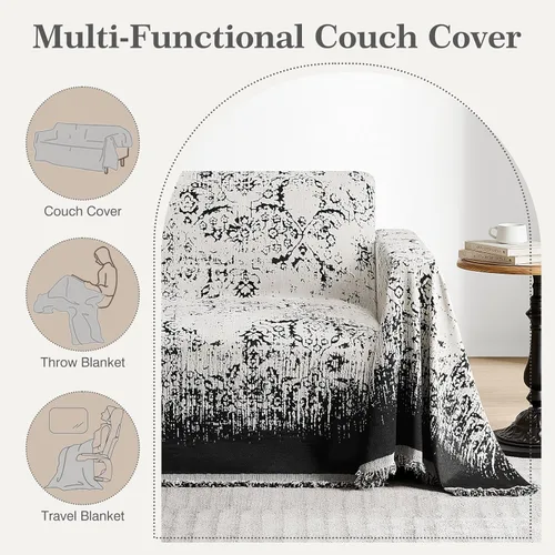 Vista 5 de Funda de sofá lavable para perros, funda para sofá de 2 cojines, funda de sofá modular de felpilla negra en forma de L, protector de muebles