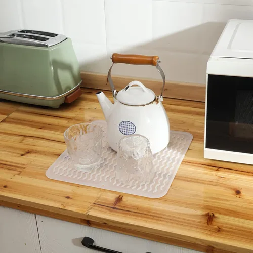 Vista 58 de MicoYang Alfombrilla de Silicona para Secar Platos de Múltiples Usos, Fácil de Limpiar, Ecológica, Alfombrilla de Silicona Resistente al Calor