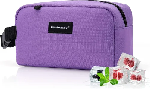 Vista 30 de Bolsa de almuerzo mini enfriadora Cerbonny, bolsa de almuerzo congelable y bolsa de snacks, bolsa aislada para viaje/trabajo/escuela, lonchera mini