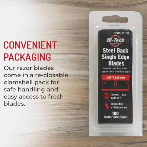 Vista 5 de Hoja de afeitar de un solo filo, acero inoxidable, disponible en paquetes a granel (100)