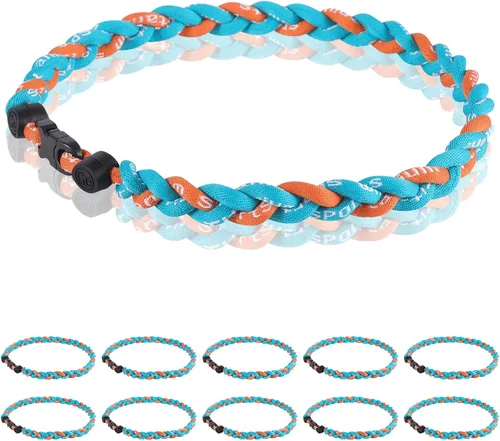 Paquete de 12 Collares de Béisbol de 18 Pulgadas, Regalo de Equipo para Fanáticos de Béisbol, Diseño de Cuerda Tornado de Titanio Triple Trenzado,