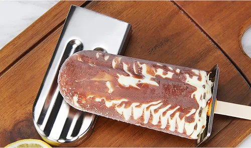 Vista 8 de 6 moldes de paletas congeladas de acero inoxidable, bandeja para congelador, molde comercial para paletas heladas, soporte para palitos de helado