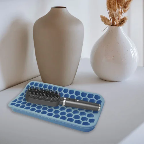 Vista 6 de Almohadilla de silicona pequeña para rizador, alfombrilla de silicona más gruesa resistente al calor para herramientas para el cabello, herramienta