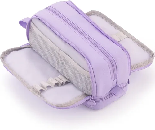 Vista 7 de CICIMELON Estuche para lápices de gran capacidad con 4 compartimentos, bolsa para lápices de múltiples ranuras, organizador estético de suministros