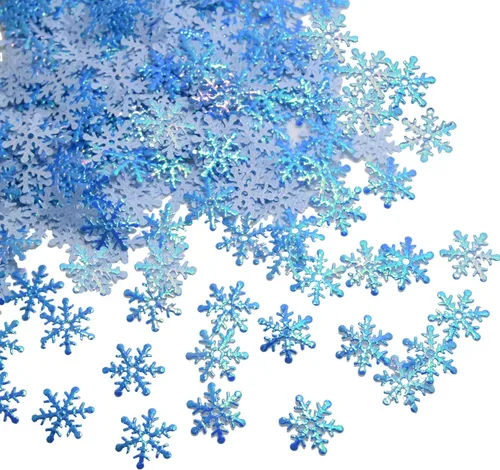 Confeti de invierno con confeti de copo de nieve azul para | 600 unidades