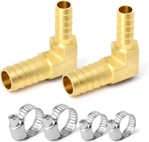 Vista 9 de GASHER 2 Piezas de Conector de Espiga de Manguera de Latón, Conector de Manguera de 3 Vías en T (3/4" x 3/4" x 3/4" Espiga de Manguera) con 6