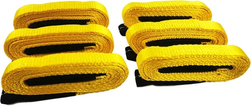 Vista 2 de 6 correas de elevación de 1 pulgada x 8 pies, correa de elevación resistente con 2 bucles reforzados, resistencia a la rotura de 5000 libras