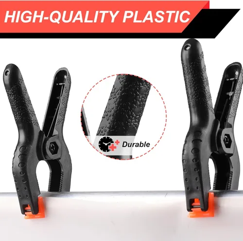 Vista 3 de Paquete de 2 abrazaderas de resorte, clips de plástico de 8.5 pulgadas, clips de fondo pequeños, abrazaderas resistentes, clips de resorte