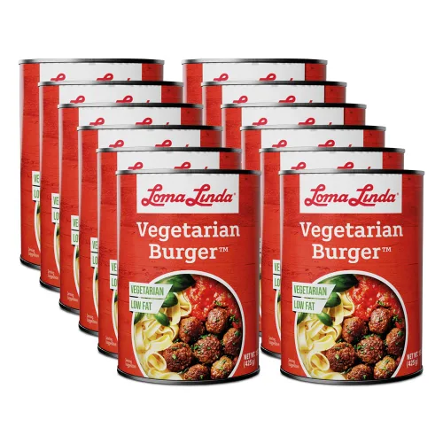 Vista 4 de Loma Linda - Sustitutos de carne a base de plantas una lata (50 onzas) (hamburguesa vegetariana)