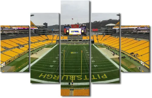 Vista 127 de TUMOVO T-MOBILE PARK - Arte de pared para sala de estar, lienzo de estadio de Seattle, 5 piezas, arte moderno de decoración de pared