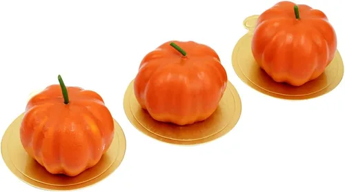 Vista 9 de Restaurantware - Molde para pastel de calabaza de 6 cavidades de Pastel, 1 molde de calabaza 3D listo para horno - Molde de silicona blanca